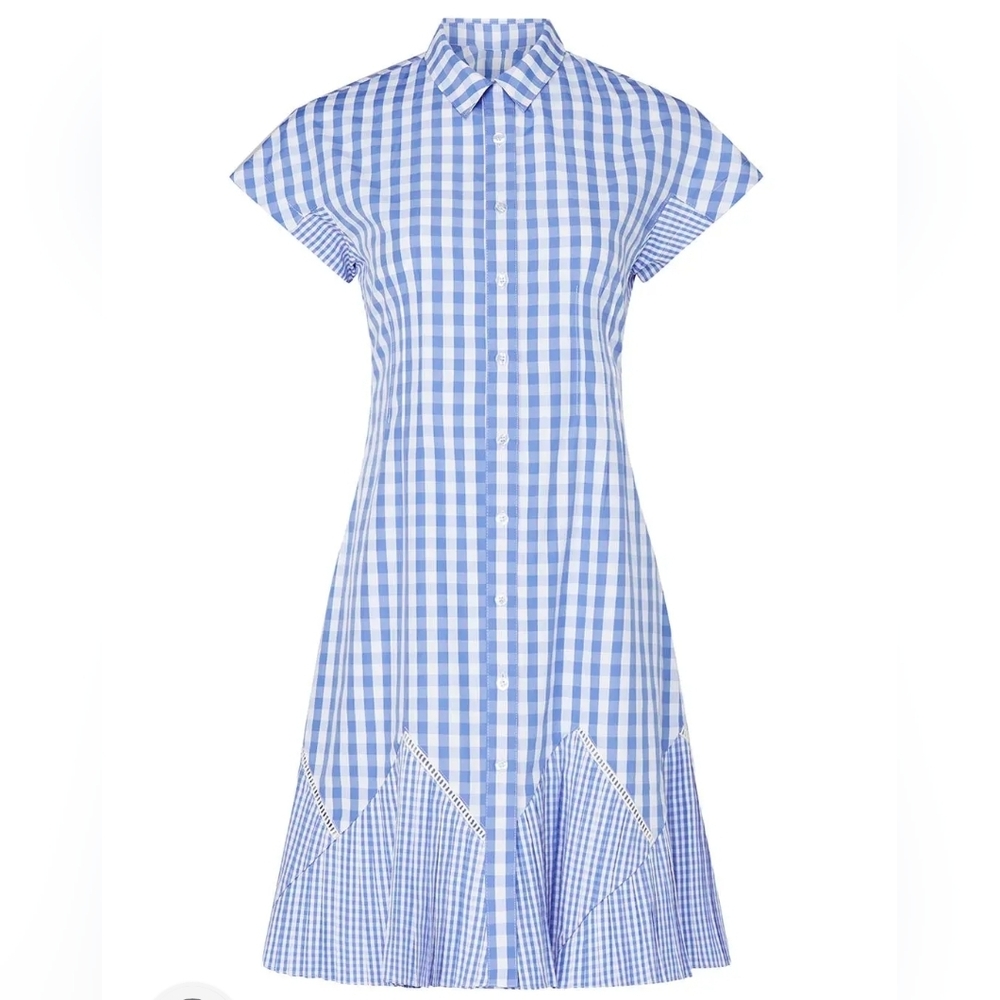 Thakoon Blue and White Gingham Shirt Dress